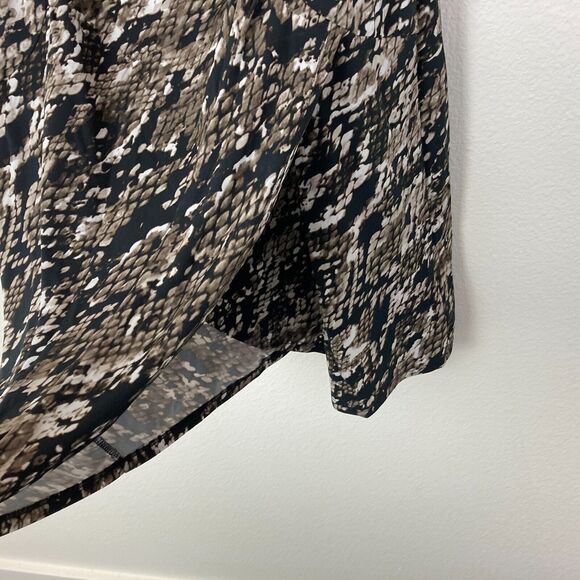 Dana Buchman Midi Sheath Dress Size L Brown Snake Print Pullover Stretch - Picture 6 of 9
